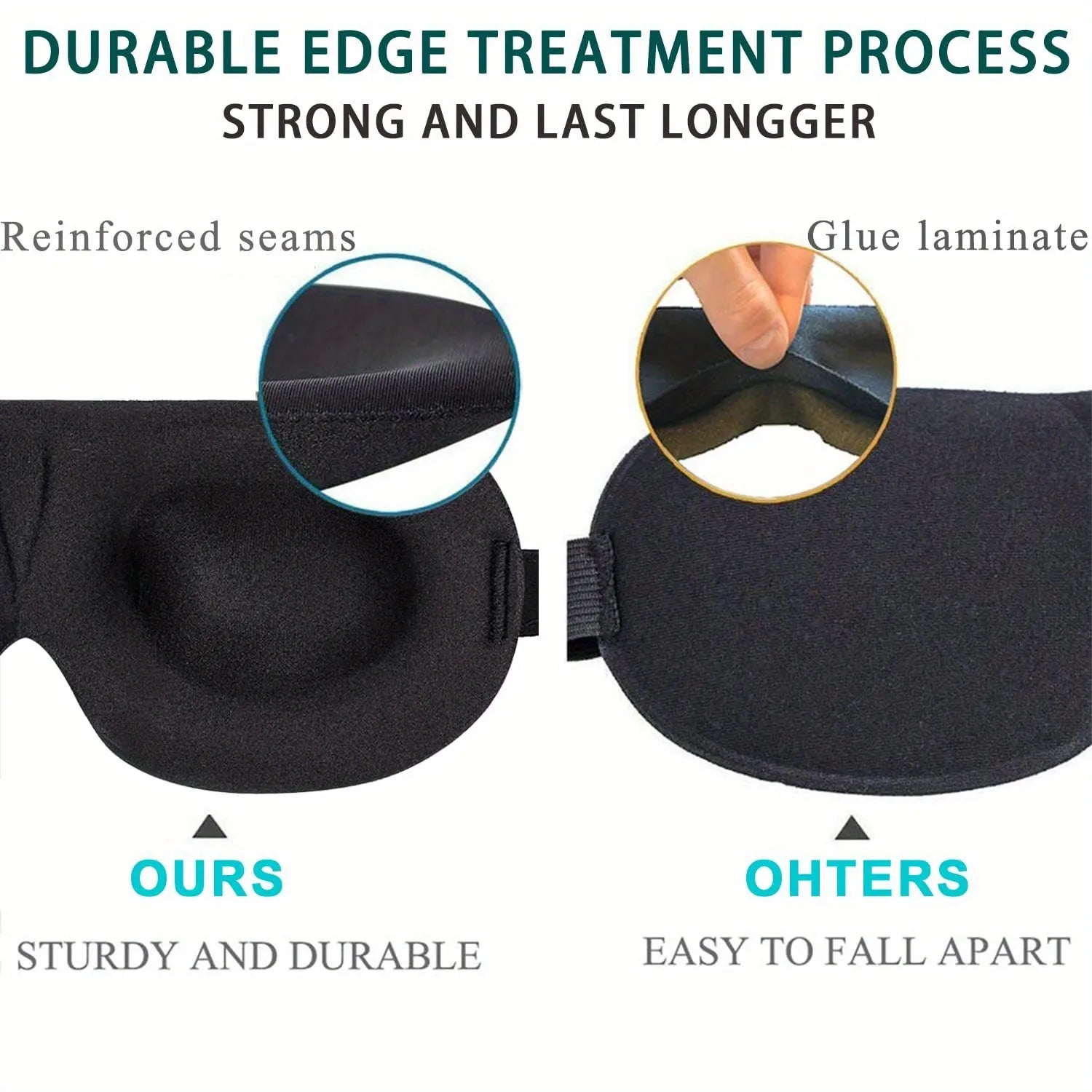 3D Stereoscopic Sleep Mask with Memory Foam