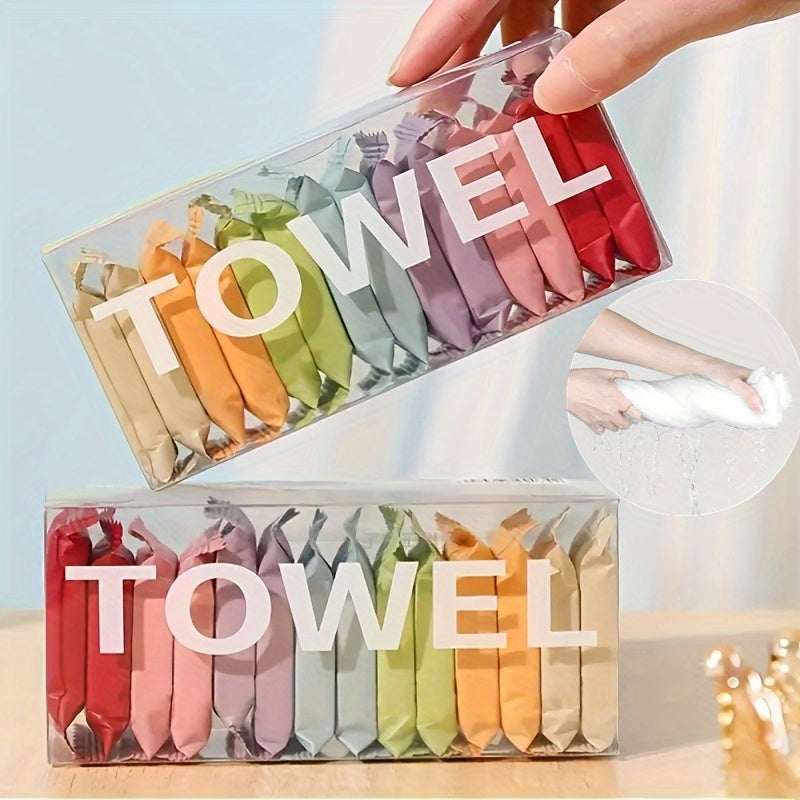 7pcs/14pcs Compressed Towel, Portable Disposable Towel, Dry And Wet Dual-use Thickened Towels, Suitable For Outdoor Travel & Camping