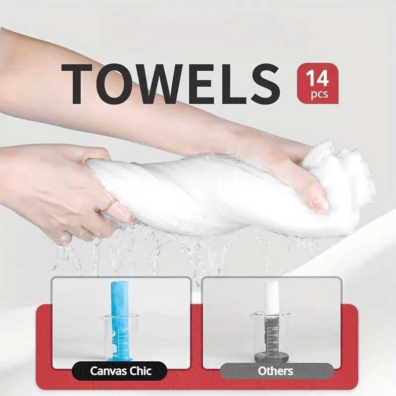 7pcs/14pcs Compressed Towel, Portable Disposable Towel, Dry And Wet Dual-use Thickened Towels, Suitable For Outdoor Travel & Camping