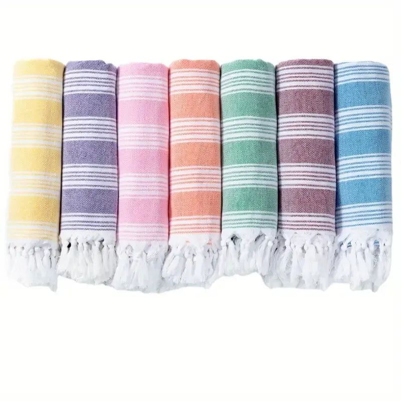 Turkish Striped Beach Towel:Quick-Drying Striped Beach Towel