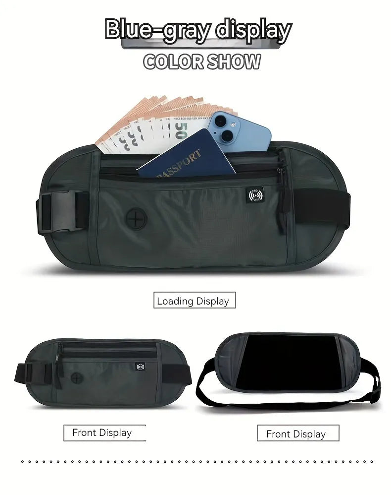 Travel Money Belt Bag, Passport Holder Secure Travel Wallet With RFID Blocking, Fanny Pack