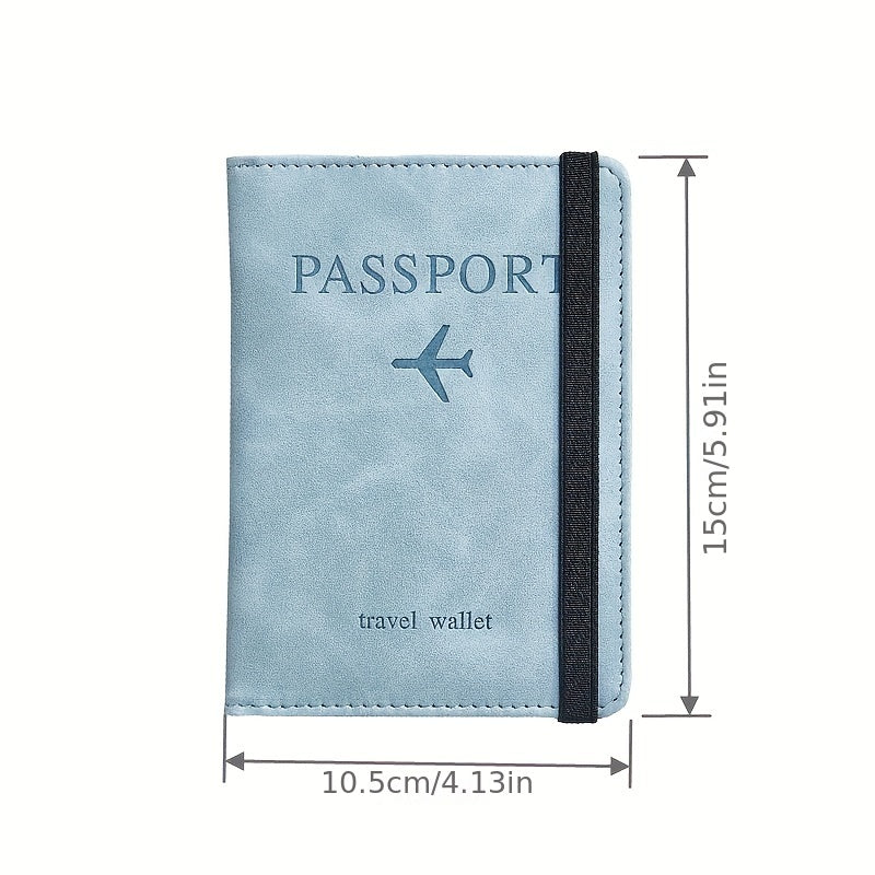 RFID Blocking Foldable Leather Passport Holder Wallet