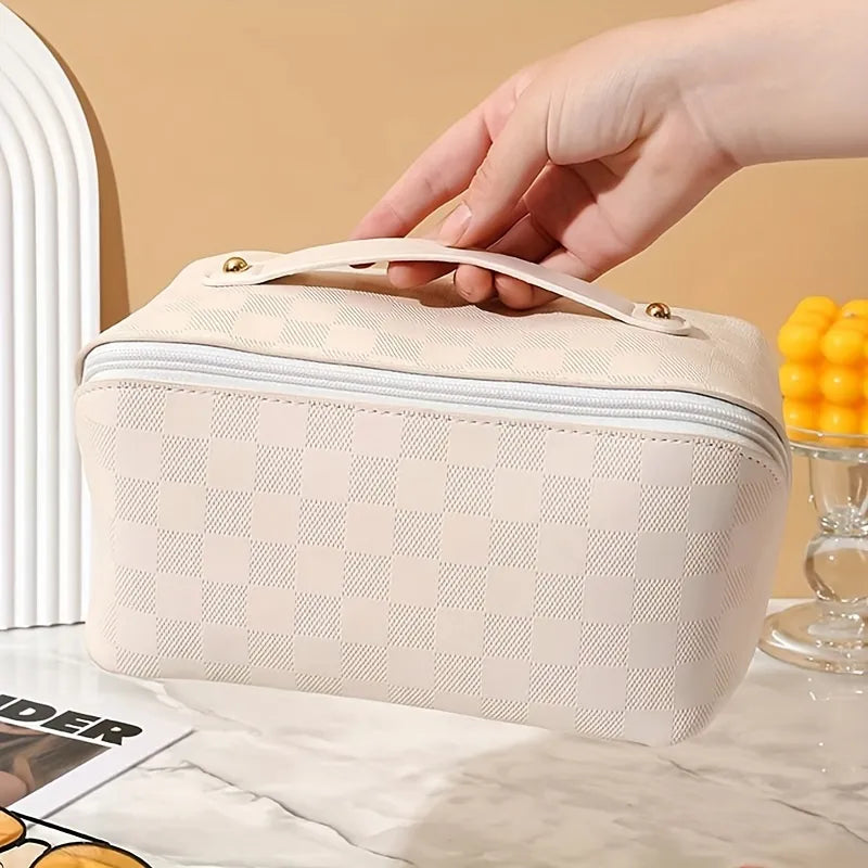 1 Piece PU Pillow Cosmetic Bag Portable Travel Large Capacity Toiletry Bag Desktop Cosmetics Packaging Storage Bag