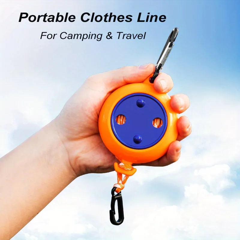 "Ultra-Lightweight Portable Clothes Drying Line with 12 Clothespins - Perfect for Camping, Travel, and Quick Drying"