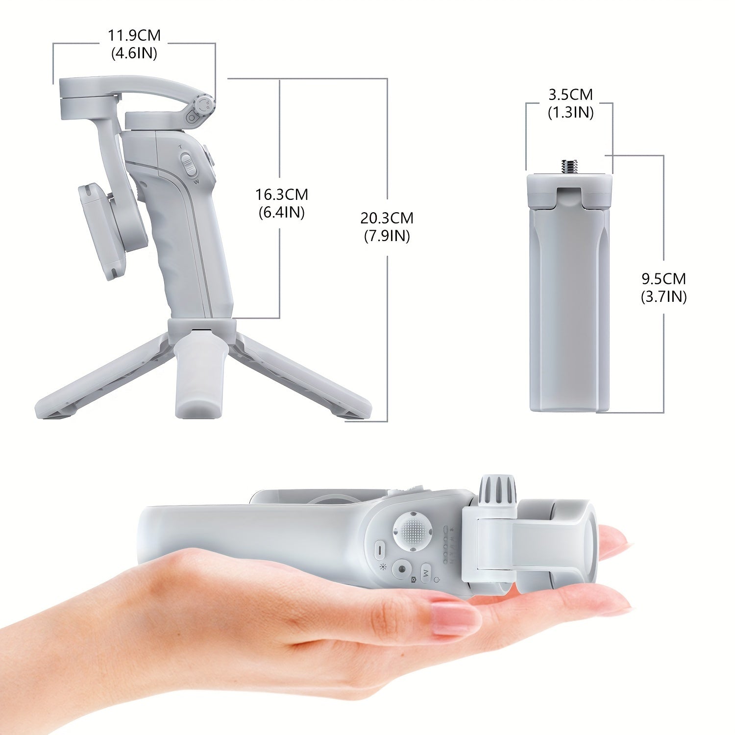 ProPlus 3-Axis Smartphone Gimbal Stabilizer - Auto Tracking, Targett Creation