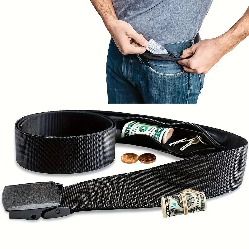 Travel Cash Belt, Portable Hidden Money Strap Belt, Wallet Waist Belt For Men