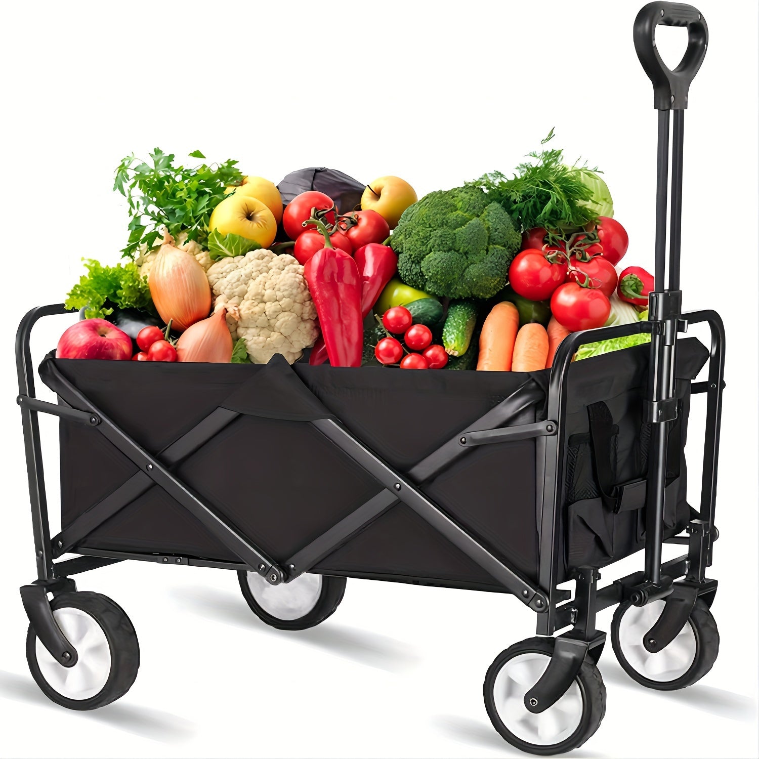 Heavy-Duty Collapsible Utility Wagon Cart with 330lbs Load Capacity