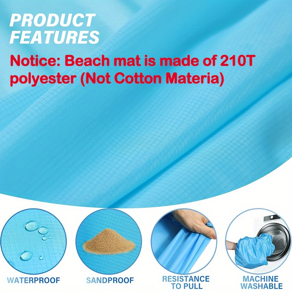 1pc Oversized Waterproof Beach Blanket For 4-7 Adults - Lightweight & Sandproof Picnic Mat For Travel, Camping, Hiking