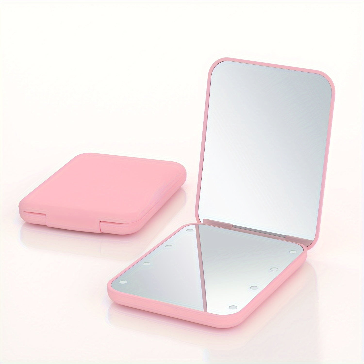 LED Mini Travel Makeup Mirror - Compact Double-Sided Pocket Mirror with 1X/3X Magnification