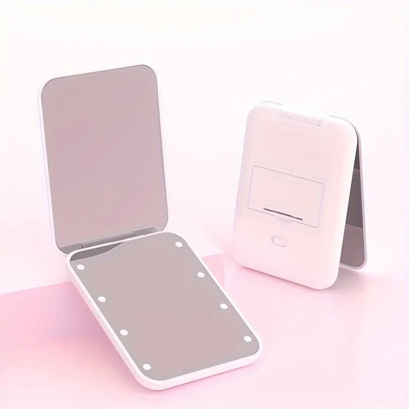 LED Mini Travel Makeup Mirror - Compact Double-Sided Pocket Mirror with 1X/3X Magnification