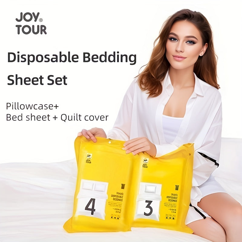 3/4pcs Disposable Bedding Business Trip Anti-fouling Travel Hotel B&B SMS Material Quilt Cover Sheet Pillow Cover Bedding Sets