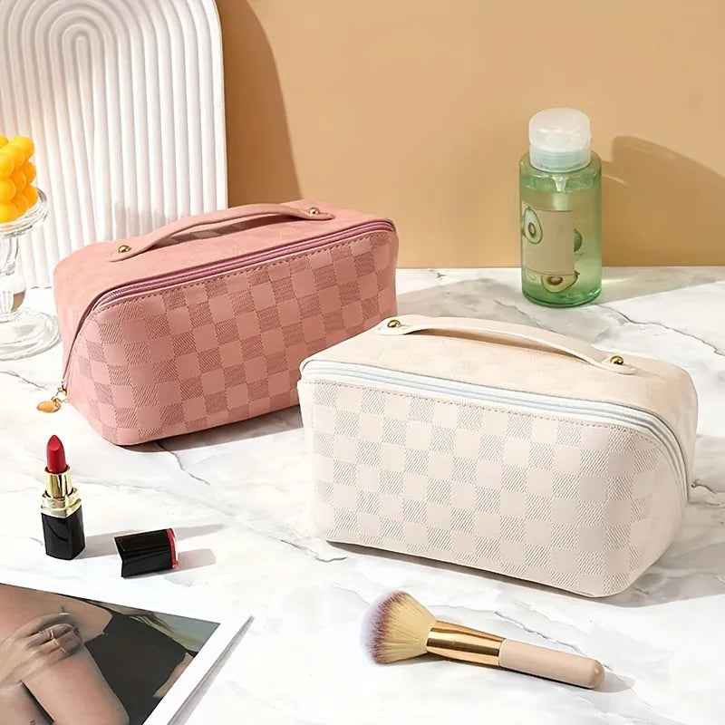 1 Piece PU Pillow Cosmetic Bag Portable Travel Large Capacity Toiletry Bag Desktop Cosmetics Packaging Storage Bag