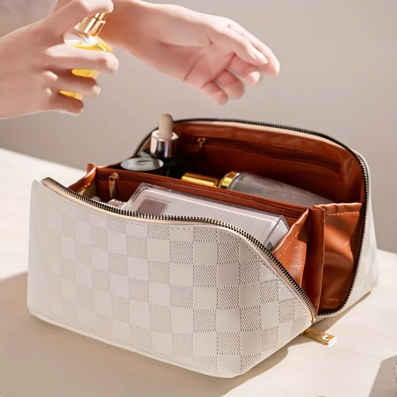 1 Piece PU Pillow Cosmetic Bag Portable Travel Large Capacity Toiletry Bag Desktop Cosmetics Packaging Storage Bag