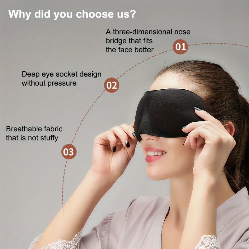 3D Stereoscopic Sleep Mask with Memory Foam