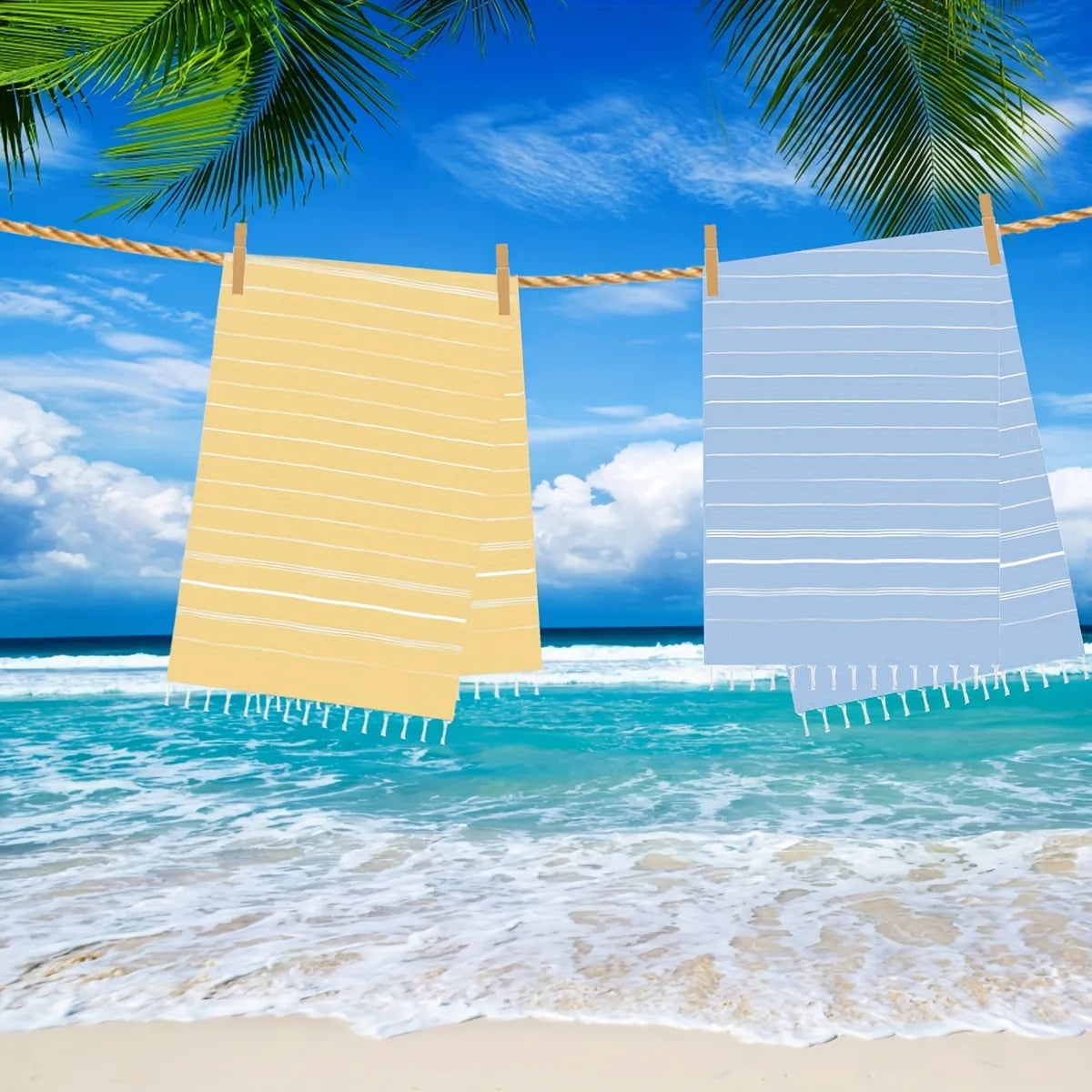 Turkish Striped Beach Towel:Quick-Drying Striped Beach Towel