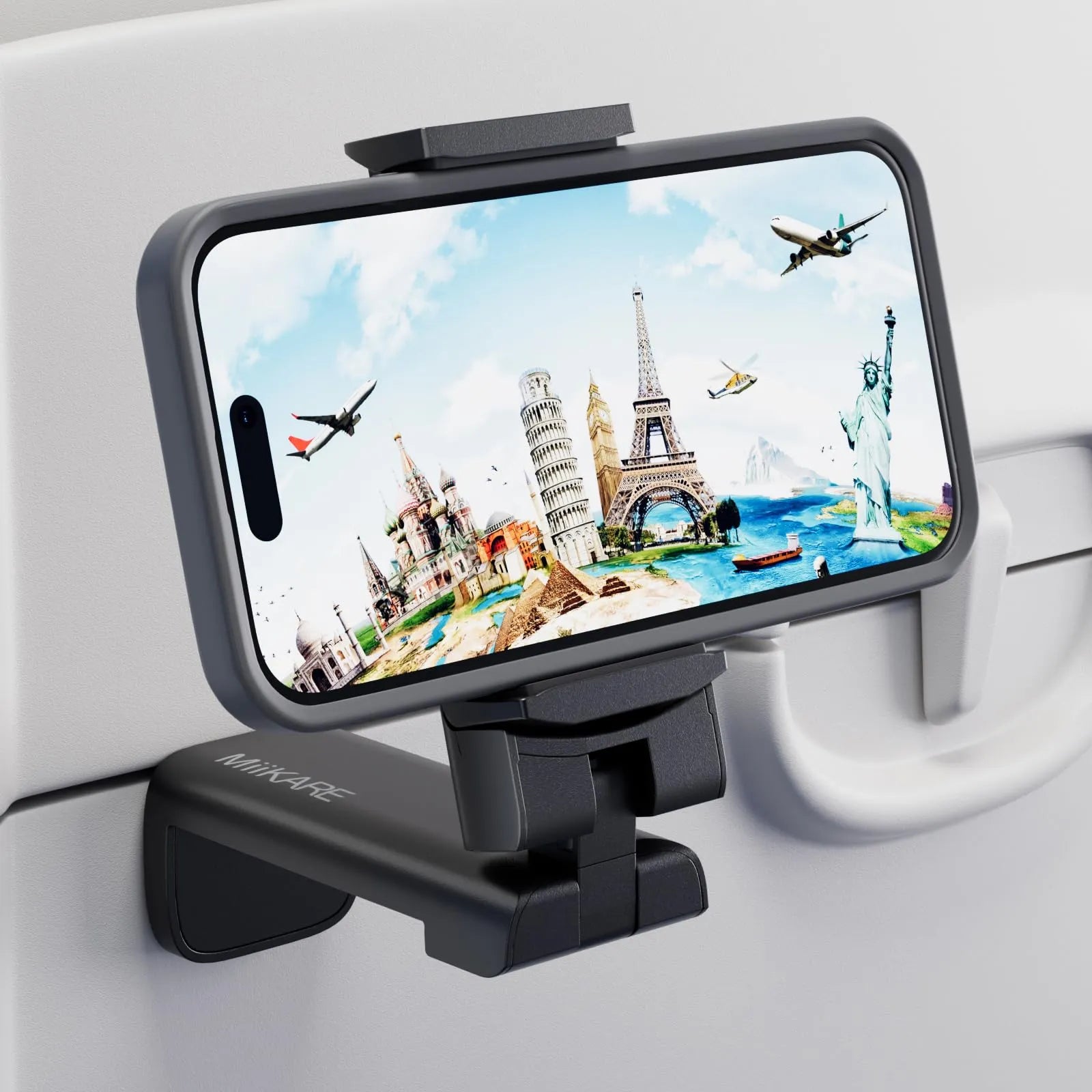 360 rotating multi-function folding mobile phone desktop stand for airplane seat