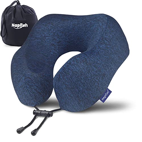 Neck Pillow for Traveling, Upgraded Travel Neck Pillow for Airplane 100% Pure Memory Foam Travel Pillow for Flight Headrest SleepFor Summer