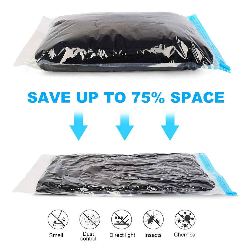 10pcs Space Saver Compression Bags - No Vacuum or Pump Needed