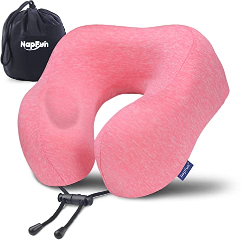 Neck Pillow for Traveling, Upgraded Travel Neck Pillow for Airplane 100% Pure Memory Foam Travel Pillow for Flight Headrest SleepFor Summer