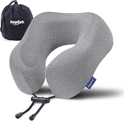 Neck Pillow for Traveling, Upgraded Travel Neck Pillow for Airplane 100% Pure Memory Foam Travel Pillow for Flight Headrest SleepFor Summer