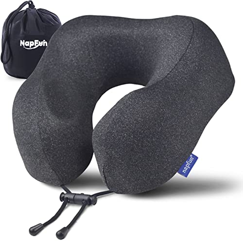 Neck Pillow for Traveling, Upgraded Travel Neck Pillow for Airplane 100% Pure Memory Foam Travel Pillow for Flight Headrest SleepFor Summer