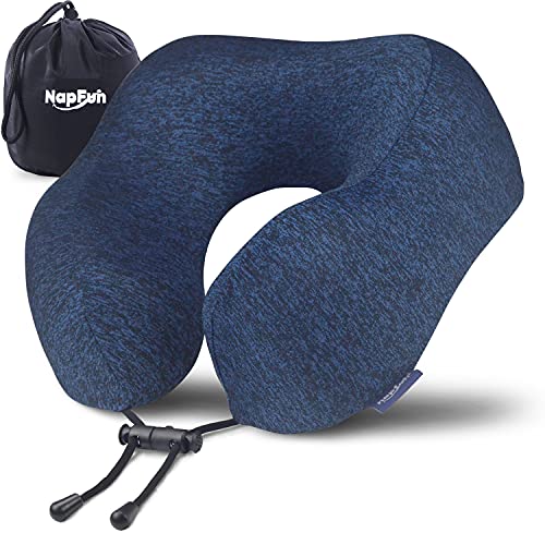 Neck Pillow for Traveling, Upgraded Travel Neck Pillow for Airplane 100% Pure Memory Foam Travel Pillow for Flight Headrest SleepFor Summer