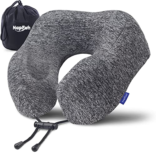 Neck Pillow for Traveling, Upgraded Travel Neck Pillow for Airplane 100% Pure Memory Foam Travel Pillow for Flight Headrest SleepFor Summer